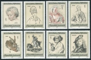 Austria 846-853,MNH.Michel 1307-1314. Etchings collection in Albertina,1969.