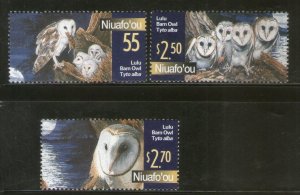 Niuafo’ou Tonga 2018 Lulu Barn Owls Birds of Prey Wildlife 3v MNH # 2812