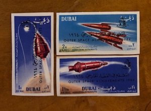 Stamps Dubai Stanley Gibbons #127-9 NH Imperf