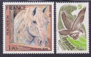 France 1580-81 MNH OG 1978 Nature Protection Horse & Osprey Set Very Fine