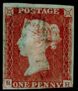 SG8, 1d red-brown, USED. Cat £30. BLACK MX. RH