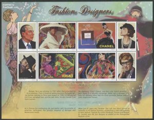 Tanzania 1999, Fashion designers 8v m/s, MNH