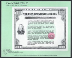 U.S. #NSC34 NH ANA Midwinter '87 Souvenir Card