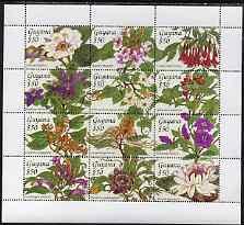 Guyana 1994 Flowers perf sheetlet containing 12 x $50 val...