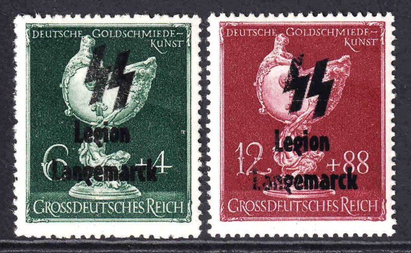 GERMANY B286-B287 LEGION LANGEMARCK OVERPRINT OG NH U/M F/VF BEAUTIFUL GUM