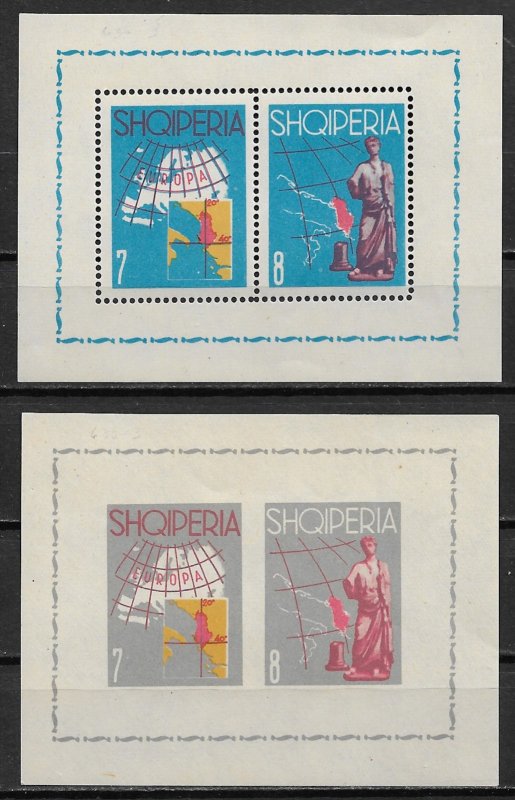 1962 Albania Mi 687-8 & 693-4 Tourism propaganda MNH S/S Perf & Imperf.