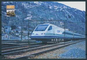 Bequia Stamps 2005 MNH Steam Locomotives 200 Yrs Railways Zurich to Milan S/S I