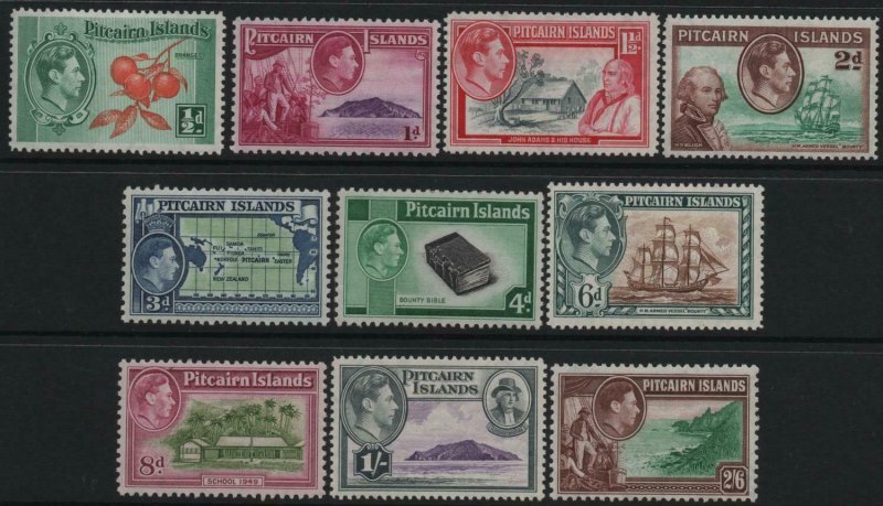 PITCAIRN ISLANDS-1940-51 Set to 2/6 Sg 1-8 MOUNTED MINT V39246