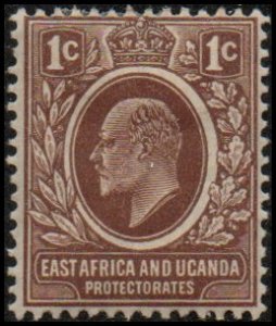 East Africa & Uganda 31 - Mint-H - 1c Edward VII (wmk 3) (1908) (cv $3.00)