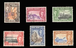 Hong Kong #168-173 Cat$39.35, 1941 Centenary of British Rule, complete set, used