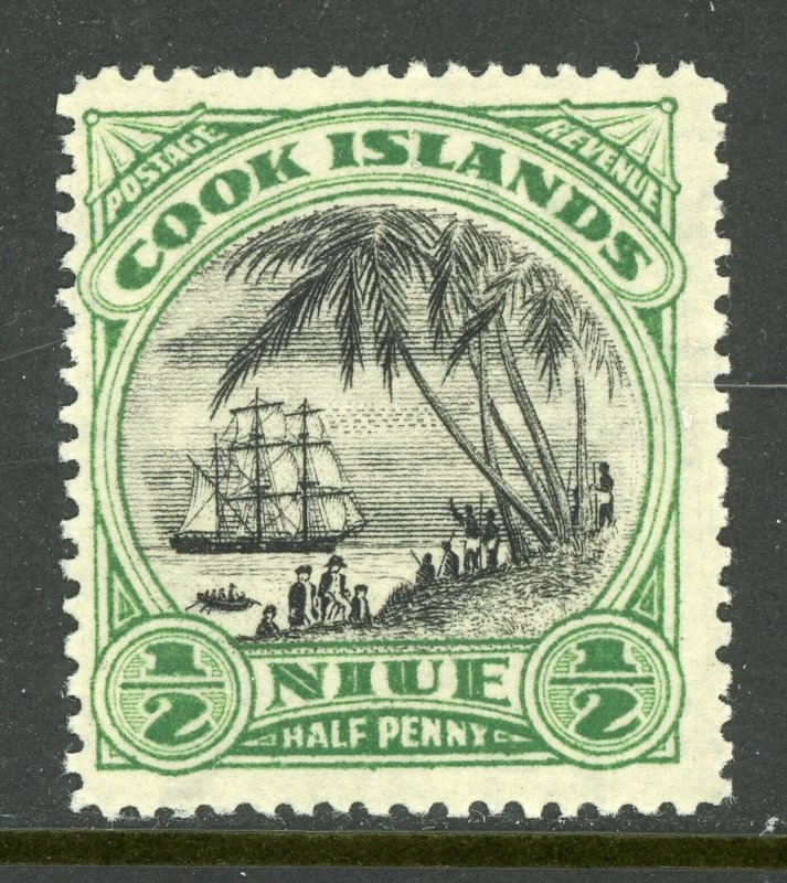 British Colony 1938 Niue Cook Islands ½¢ Ship Scott #60 Mint Z600