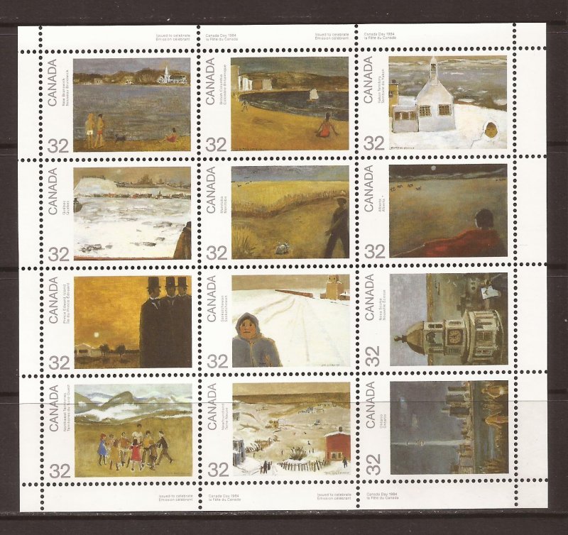 1984 Canada - Sc 1027a - MNH VF - Mini Sheet - Field Stock - Canada Day Art