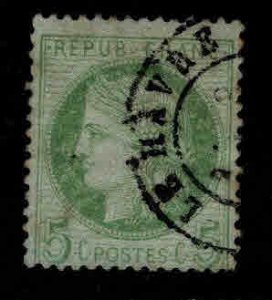 FRANCE Scott 53 5c 1870 Ceres Bordeaux issue with Le Havre cancel