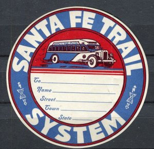USA; 1930s-40s early Illustrated Local Special Advert Stamp, Santa Fe Trial