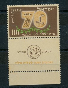 ISRAEL 1952 BILU STAMP MNH