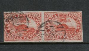 Canada #4xi Very Fine Used Pair With Barely Visible Crease **With Certificate**