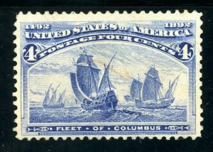 USAstamps Unused VF US 1893 Columbian Expo Fleet of Columbus Scott 233 OG MNH