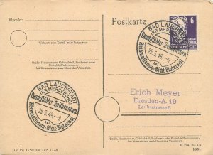 E0053 German postal stationery post-war era Bad Lauchstädt - Dresden 1949