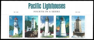 PCBstamps   US #4146/4150a Strip $2.05(5x41c) Lighthouses, MNH, (4)