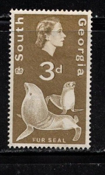 SOUTH GEORGIA Scott # 5 MH - QEII & Fur Seal