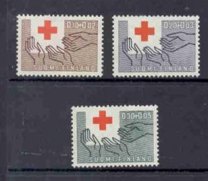 Finland Sc B166-68 1963 Red cross stamp set mint NH