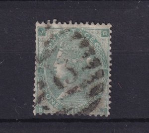 GB QV 1862 1/- Green SG90 Plate 1 Fine Used BP16082