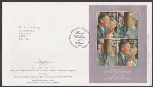 GREAT BRITAIN - 2005 ROYAL WEDDING PRINCE CHARLES - MS - FDC