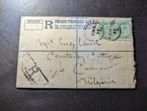 1909 Registered British India Cover to Coonoor Vilginis