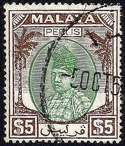 Perlis SG27 5 dollar TOP and KEY Values CDS used Cat 140 pounds 