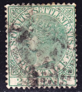 Malaya Straits Settlements Scott 15  wtmk CC  F to VF used. FREE...