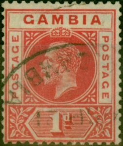 Gambia 1921 1d Carmine-Red SG109 Fine Used 