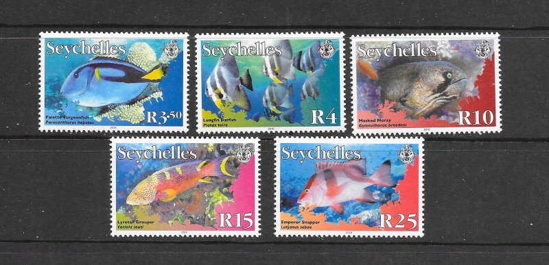 FISH - SEYCHELLES #854a-858a (dated 2010)  MNH