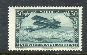 MOROCCO; 1922 early Airmail Plane over Casablanca MINT MNH 50c. value