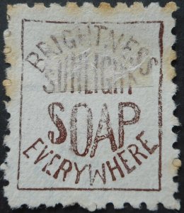 New Zealand 1893 Four Pence with Brightness Sunlight Soap advert SG 222c used