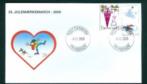 Denmark Cover Cachet  # 33  Christmas Seals Walk 2009. Post Denmark.