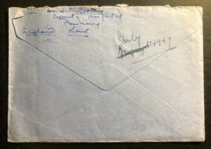 1947 Pembury England Airmail Cover To Cristobal Canal Zone Panama W Letter