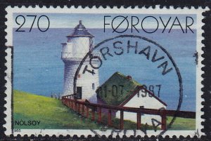 Faroe Islands - 1985 - Scott #130 - used - Lighthouse