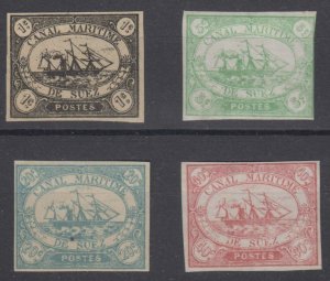 EGYPT 1868 LOCAL SUEZ CANAL Co Sc L1-L4 FULL SET LITHO FORGERIES MINT (CV$615) 