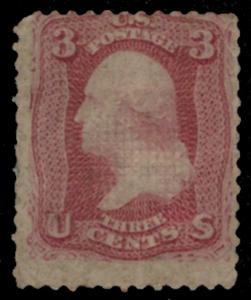 US #  94 SCV $350 3c Washington, grilled, mint hinged, Rare mint stamp,  SCV ...