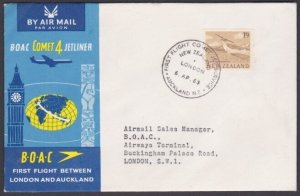 NEW ZEALAND  1963 BOAC first flight cover to London UK.....................a2315