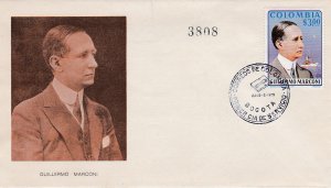 Colombia # 829, Marconi, First Day Cover