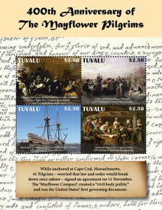 2020/12- TUVALU - MAYFLOWER 400TH    4V  complet set    MNH ** T