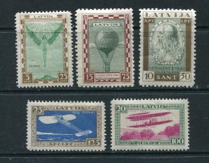 Latvia/Lettland 1932 Leonardo set Mi 210-14A Sc CB9-13 MNH Aviators Fund la 1116 