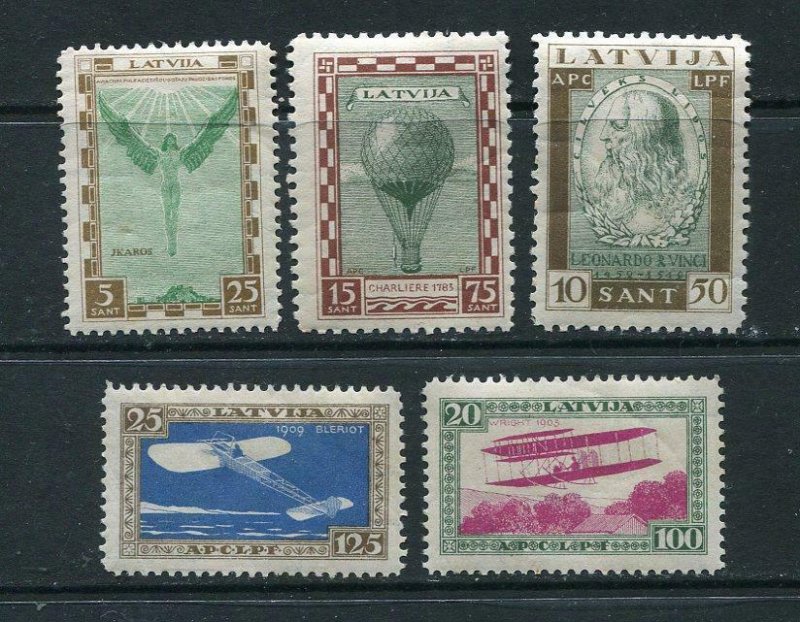 Latvia/Lettland 1932 Leonardo set Mi 210-14A Sc CB9-13 MNH Aviators Fund la 1116 