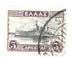 1927 Greece Postage Stamp SG 419d - Cruiser used #926j