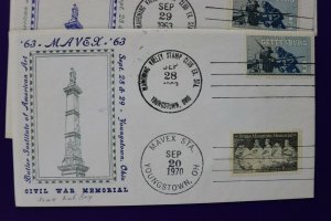 MAVEX OH 1963 SEPAD Civil War Memorial Gettysburg 5c Philatelic Expo Cachet 1180