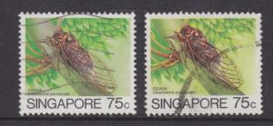 Singapore Sc 460, 460a used 1985-1986 75c Original & Redrawn BEETLE, VF