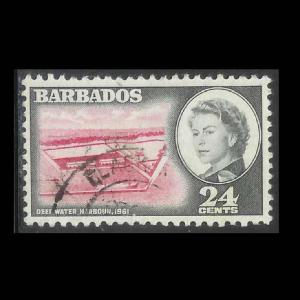 Barbados Scott # 253 U -Face Free Cancel