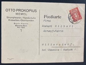 1929 Lithuania Commercial Postcard Cover To Chemnitz Germany