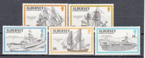 Alderney 1990 - Ships set of 5 superb Unmounted mint NHM